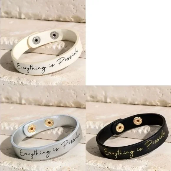 Everything Is Possible Inspirational Snap Bracelet - Picture 1 of 1